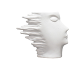 Vase visage Arruffato blanc L